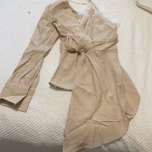 Zara asymmetric top with lace detailing. Size small. Never worn.